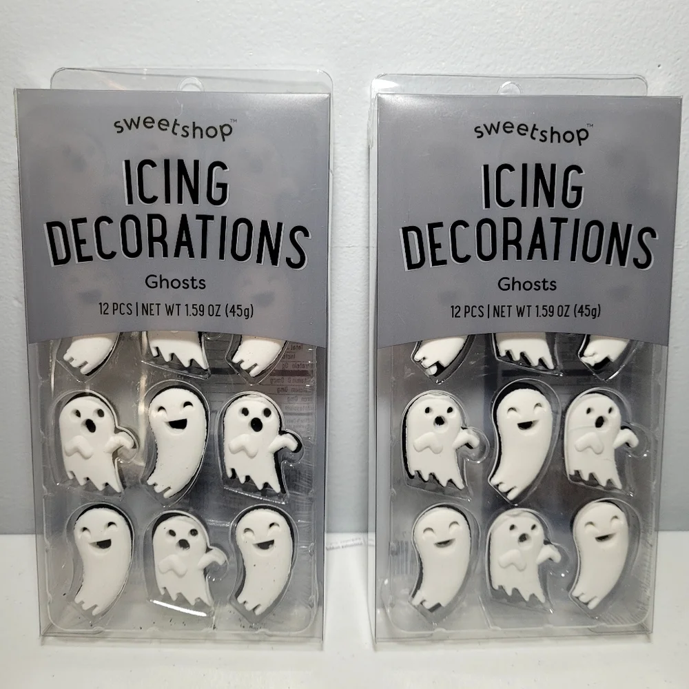 2 PACKS - Sweetshop Halloween Ghosts Candy Icing Decorations 12 Piece